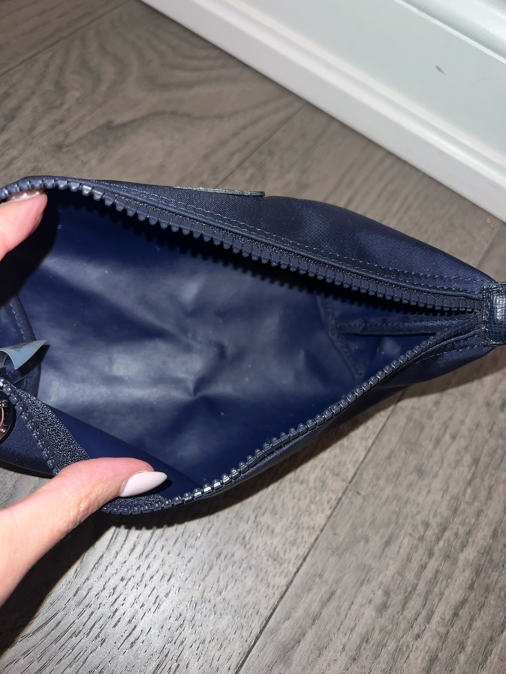 Longchamp Navy Nylon Toiletry Pouch - Picture 5 of 5